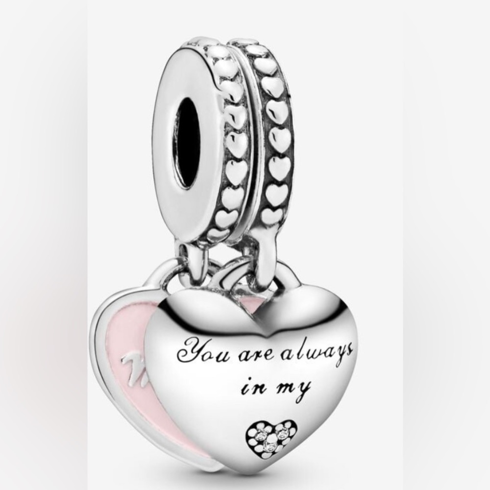 ❤️PANDORA Mother & Daughter Hearts Dangle Charm BRAND NEW - Picture 5 of 5